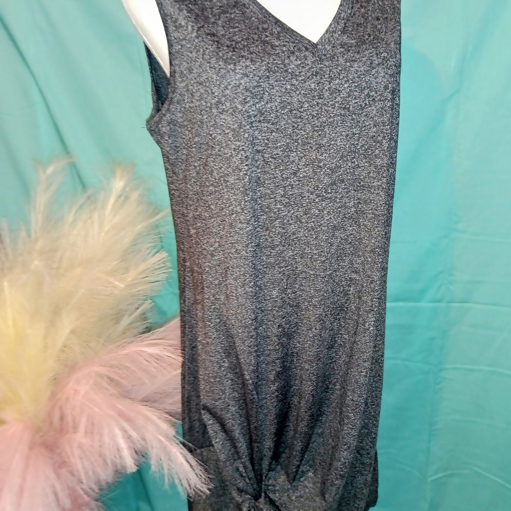 Elegant Gray Sleeveless Dress